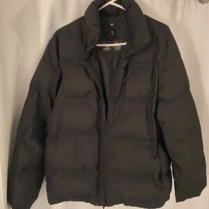 H&M Mens Water-repellent, windproof Black Puffer Jacket - Size S